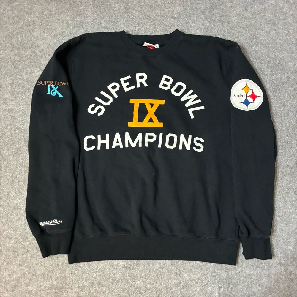 Mitchell & Ness Pittsburgh Steelers Super Bowl IX Champions Sweatshirt Mens L